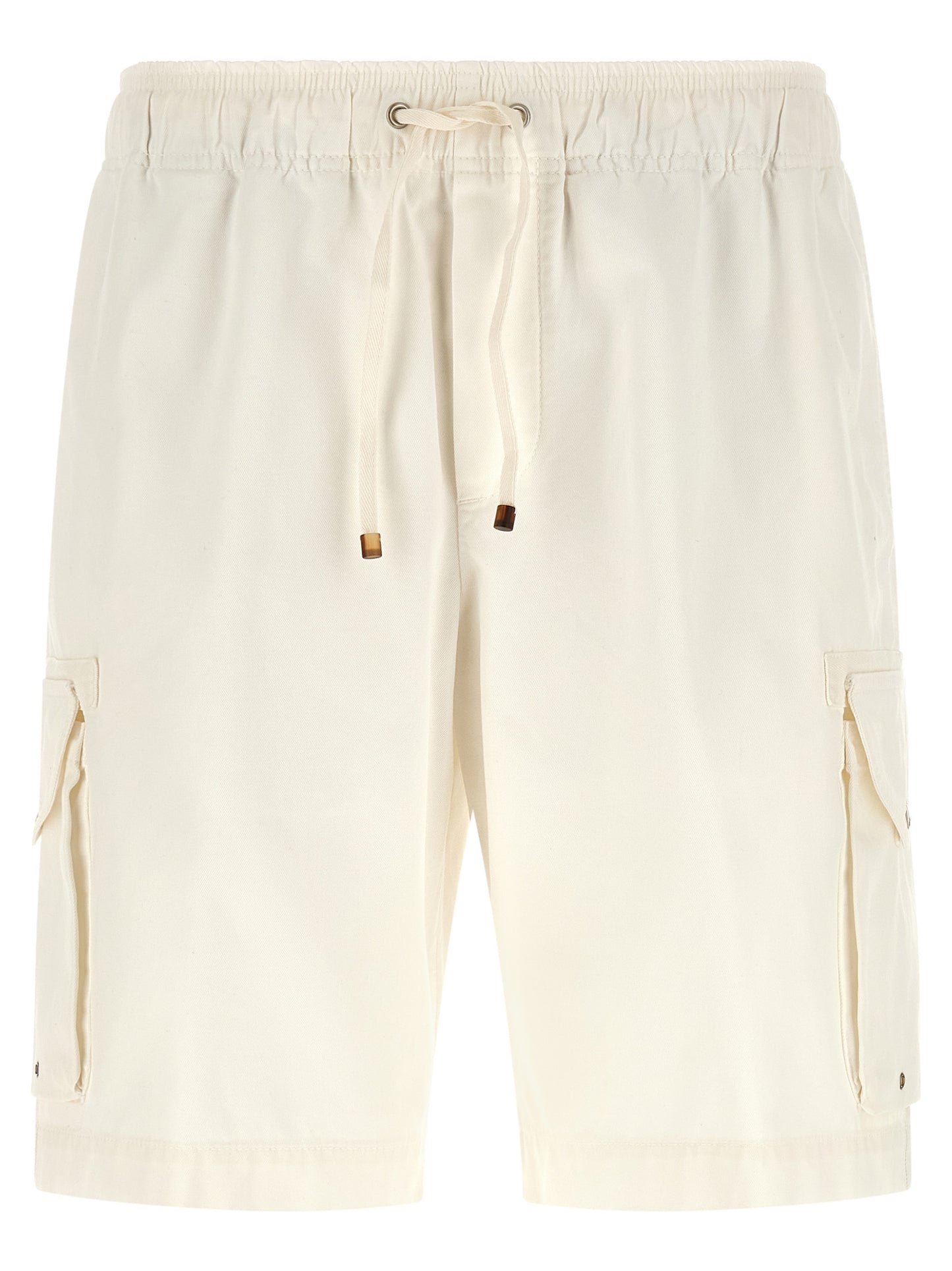 White Cotton Bermuda Shorts