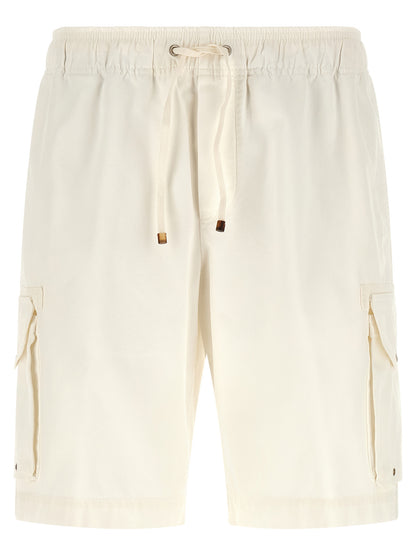 White Cotton Bermuda Shorts