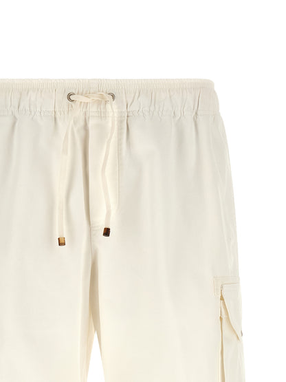 White Cotton Bermuda Shorts