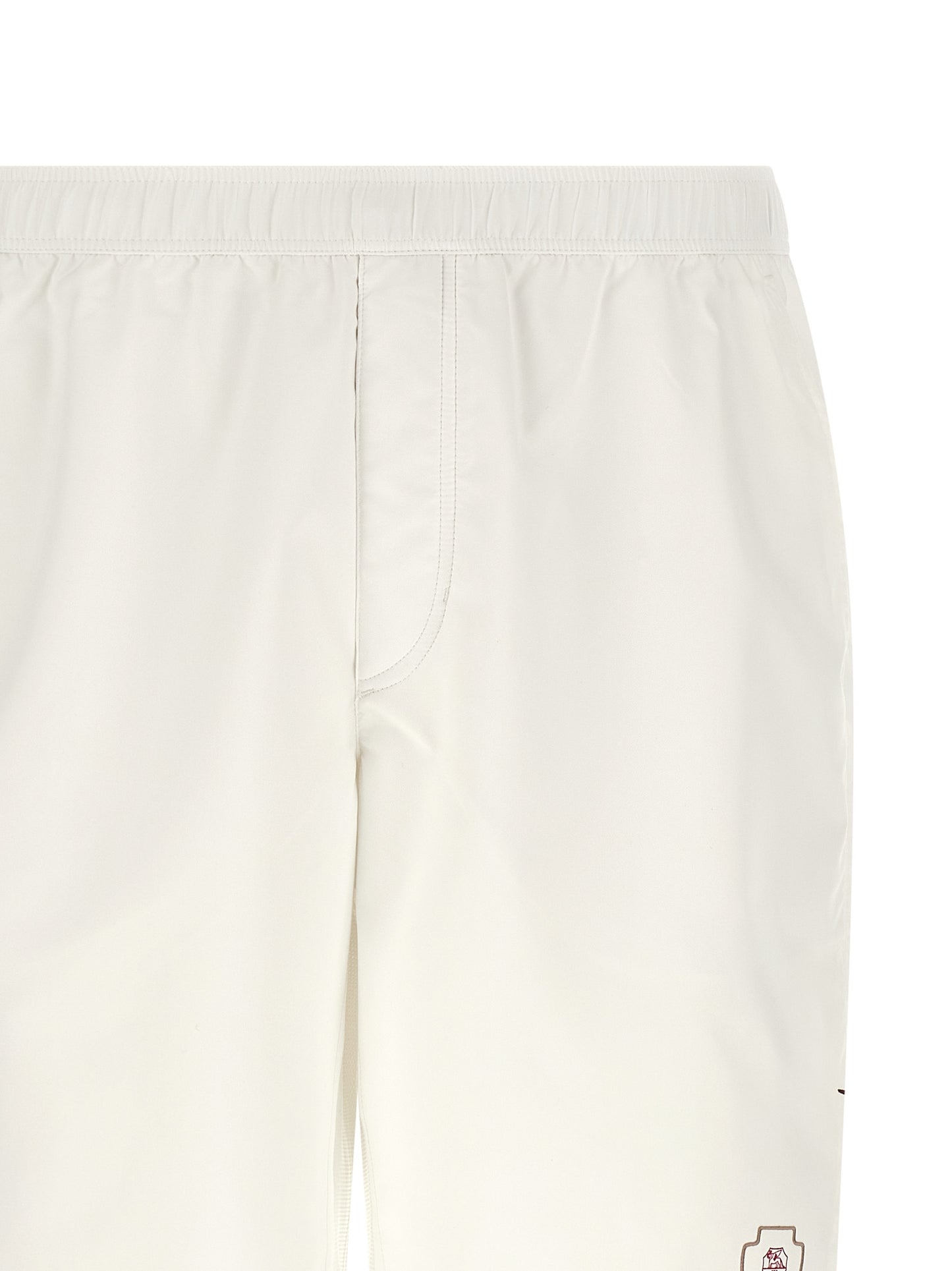 White Polyester Bermuda Shorts