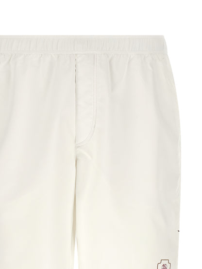 White Polyester Bermuda Shorts