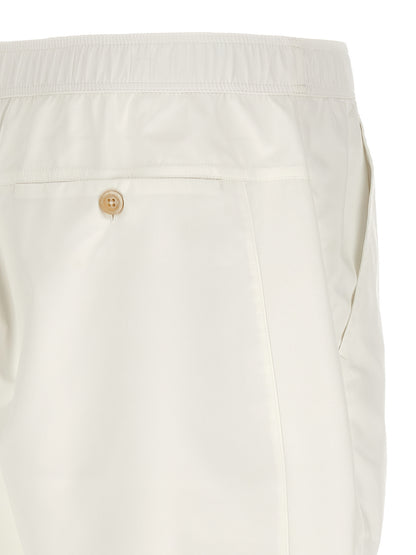 White Polyester Bermuda Shorts