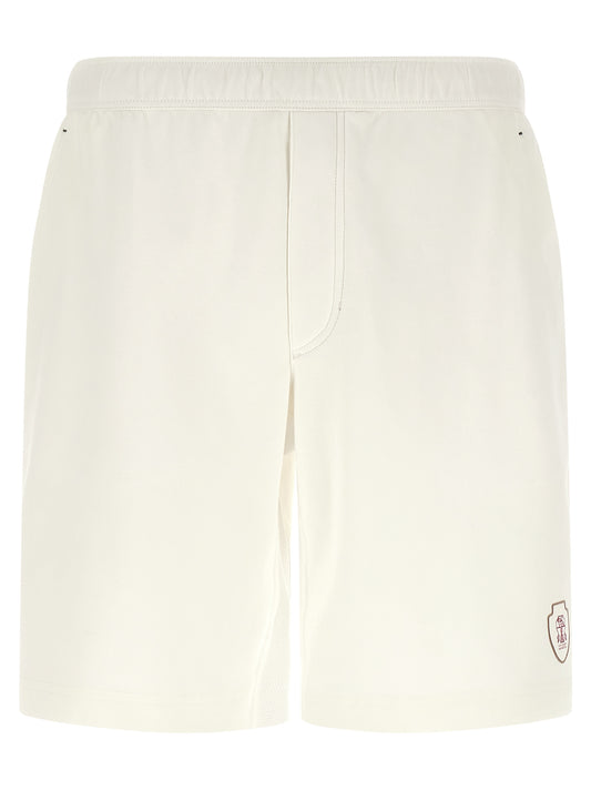 White Cotton Bermuda Shorts