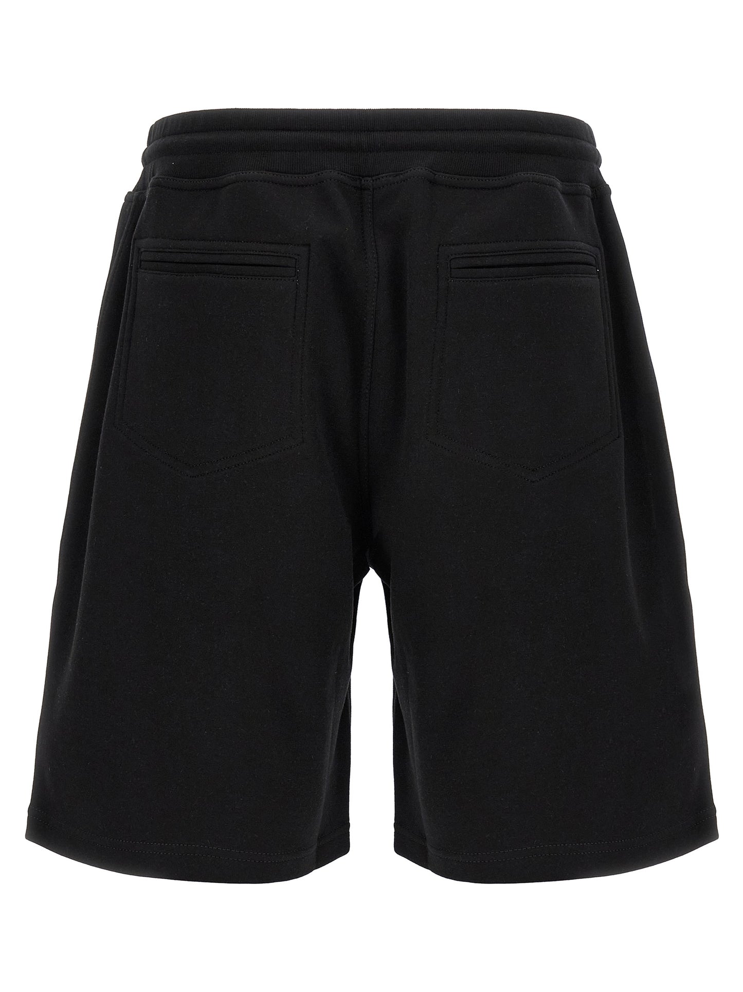 Black Cotton Bermuda Shorts