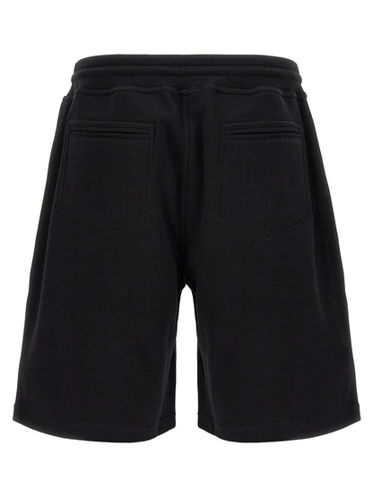 Black Cotton Bermuda Shorts