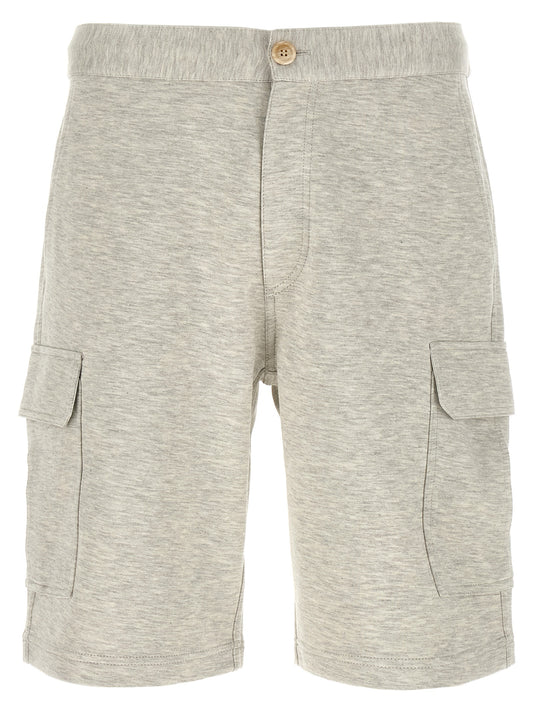 Gray Cotton Bermuda Shorts