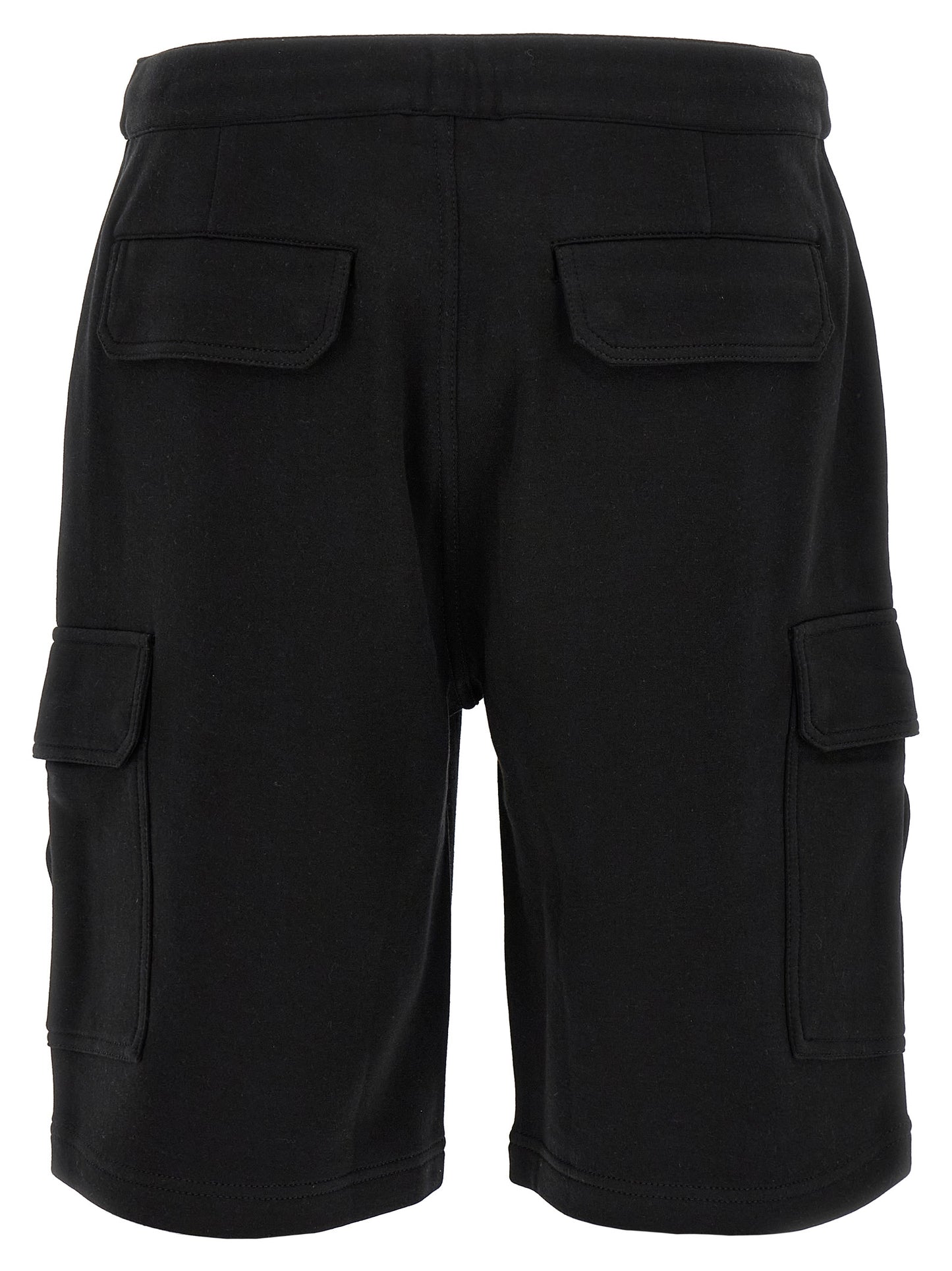 Black Cotton Bermuda Shorts