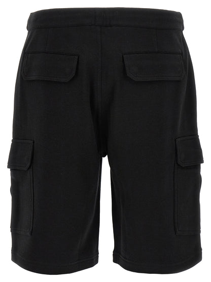 Black Cotton Bermuda Shorts