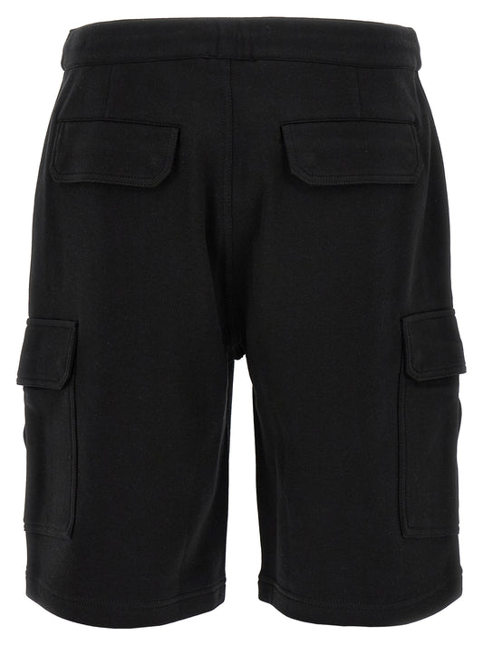 Black Cotton Bermuda Shorts