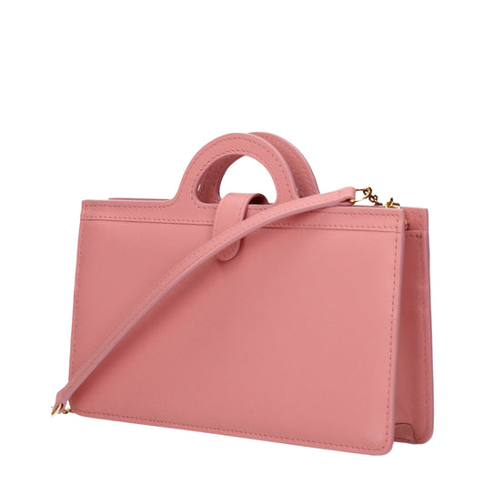 Pink Leather Crossbody Bag