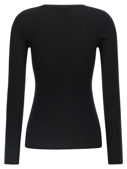 Black Merino Wool Cardigan
