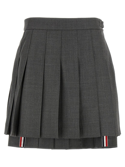 Gray Wool Long Skirt