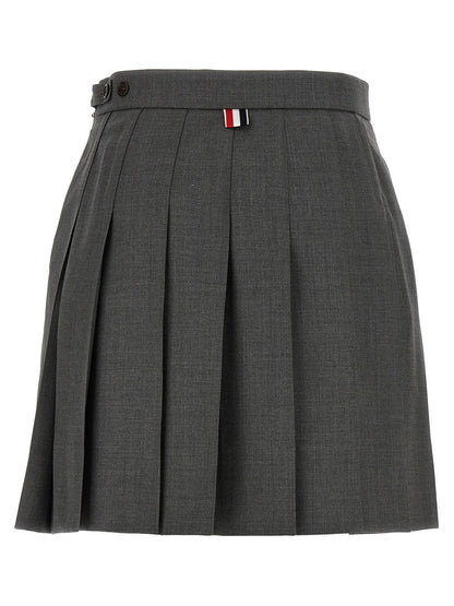 Gray Wool Long Skirt