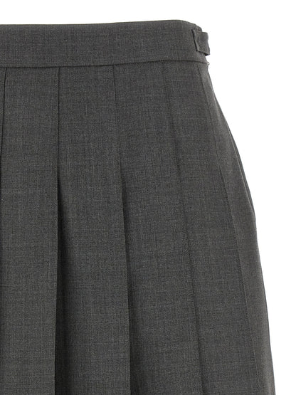 Gray Wool Long Skirt