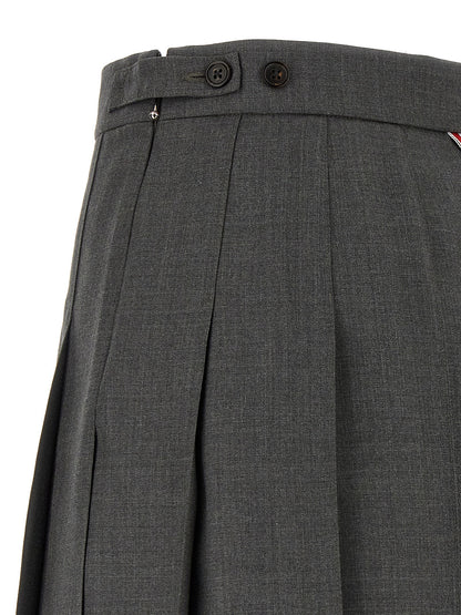 Gray Wool Long Skirt