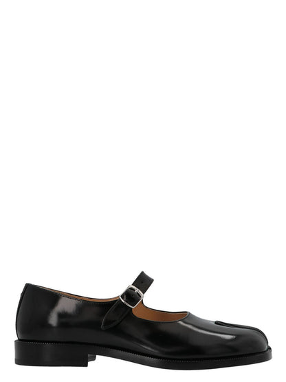 Black Leather Ballet Flats