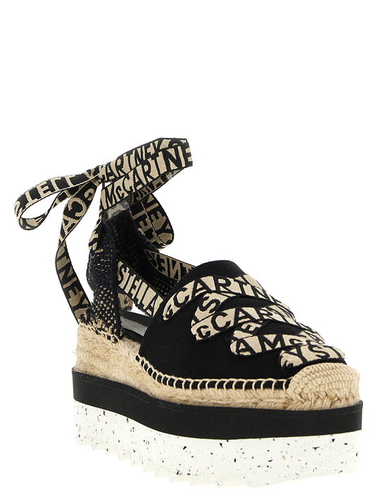 Multicolor Cotton Wedge Sandals