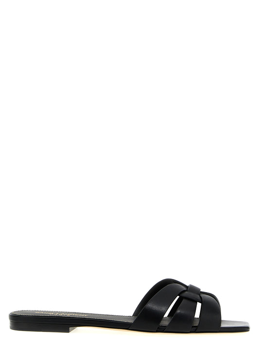 Black Calfskin Slides