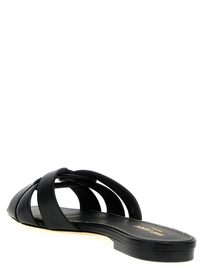Black Calfskin Slides