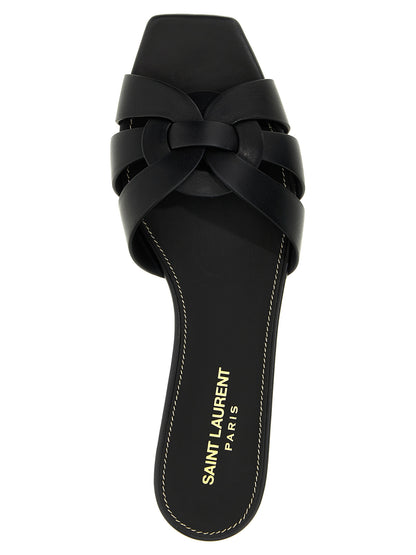 Black Calfskin Slides