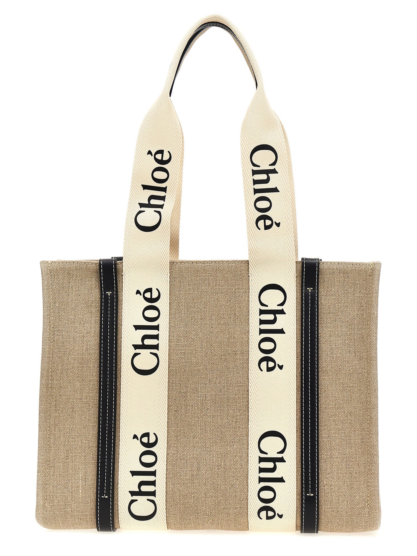 Beige Calfskin Tote Bag