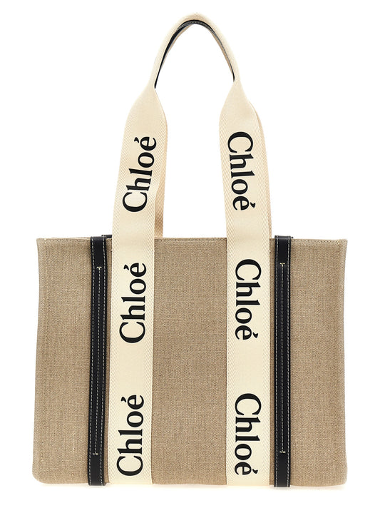 Beige Calfskin Tote Bag