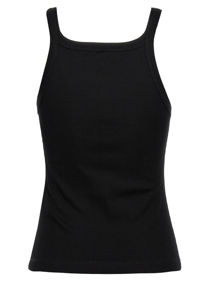 Black Cotton Sleeveles T-Shirt