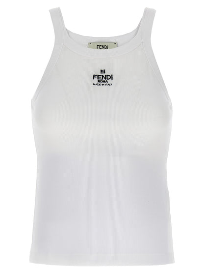 White Cotton Sleeveles T-Shirt