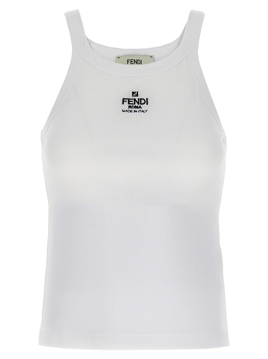 White Cotton Sleeveles T-Shirt