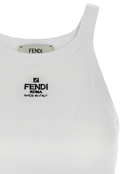 White Cotton Sleeveles T-Shirt