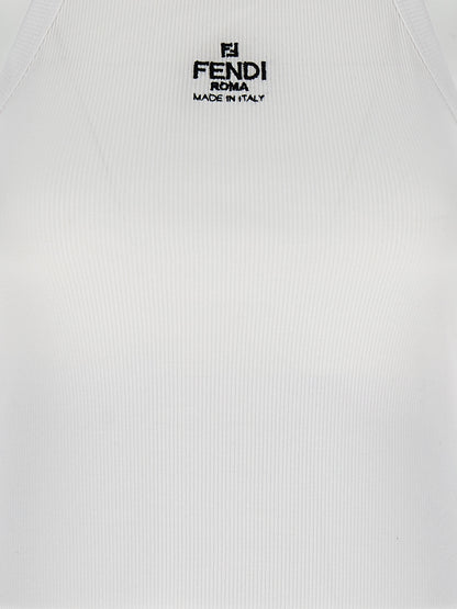 White Cotton Sleeveles T-Shirt