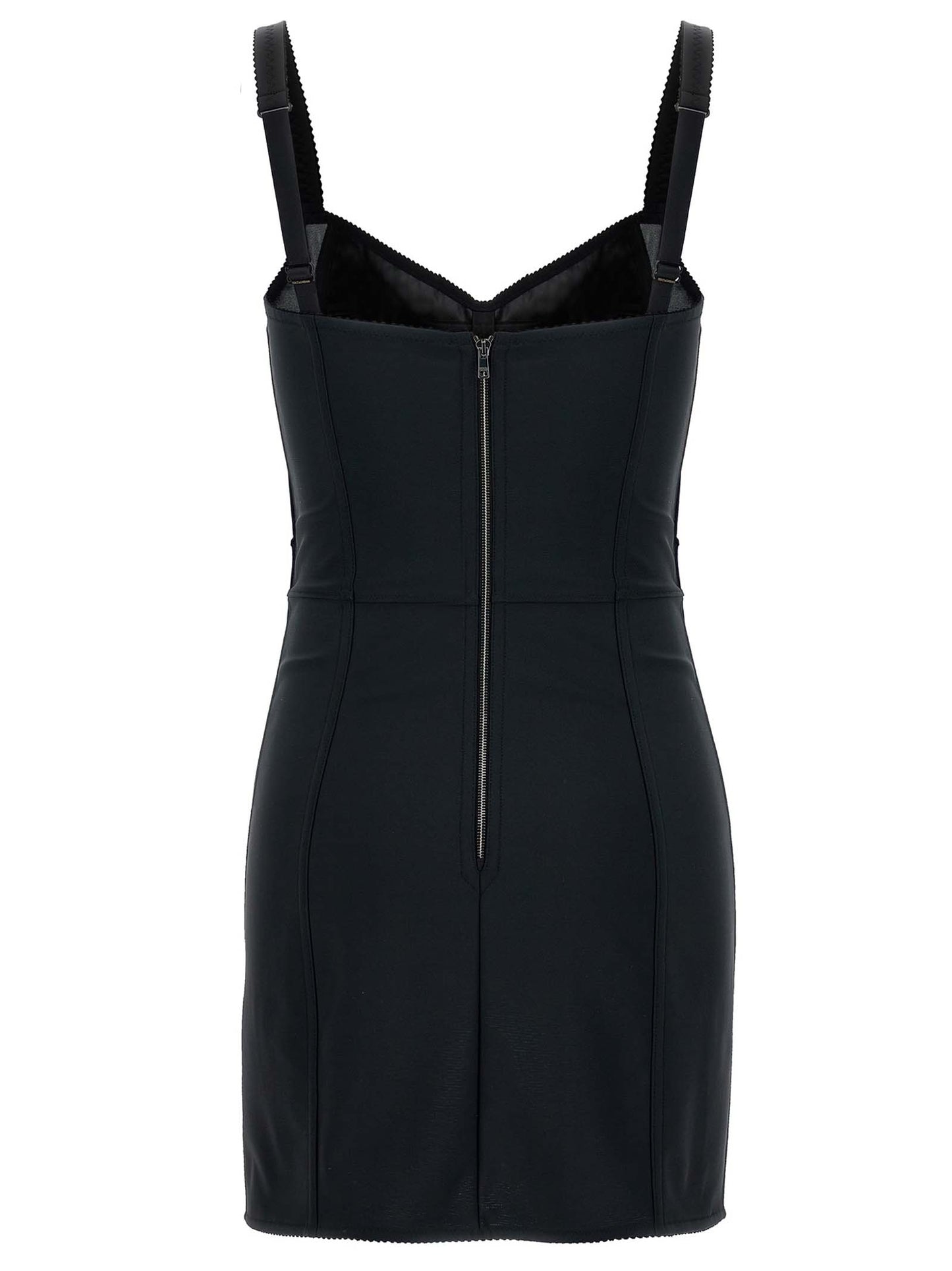 Black Polyester Short Dress