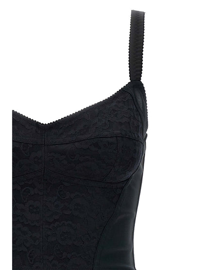 Black Polyester Short Dress