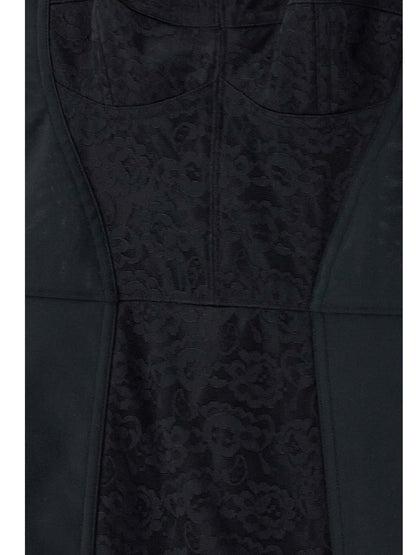 Black Polyester Short Dress