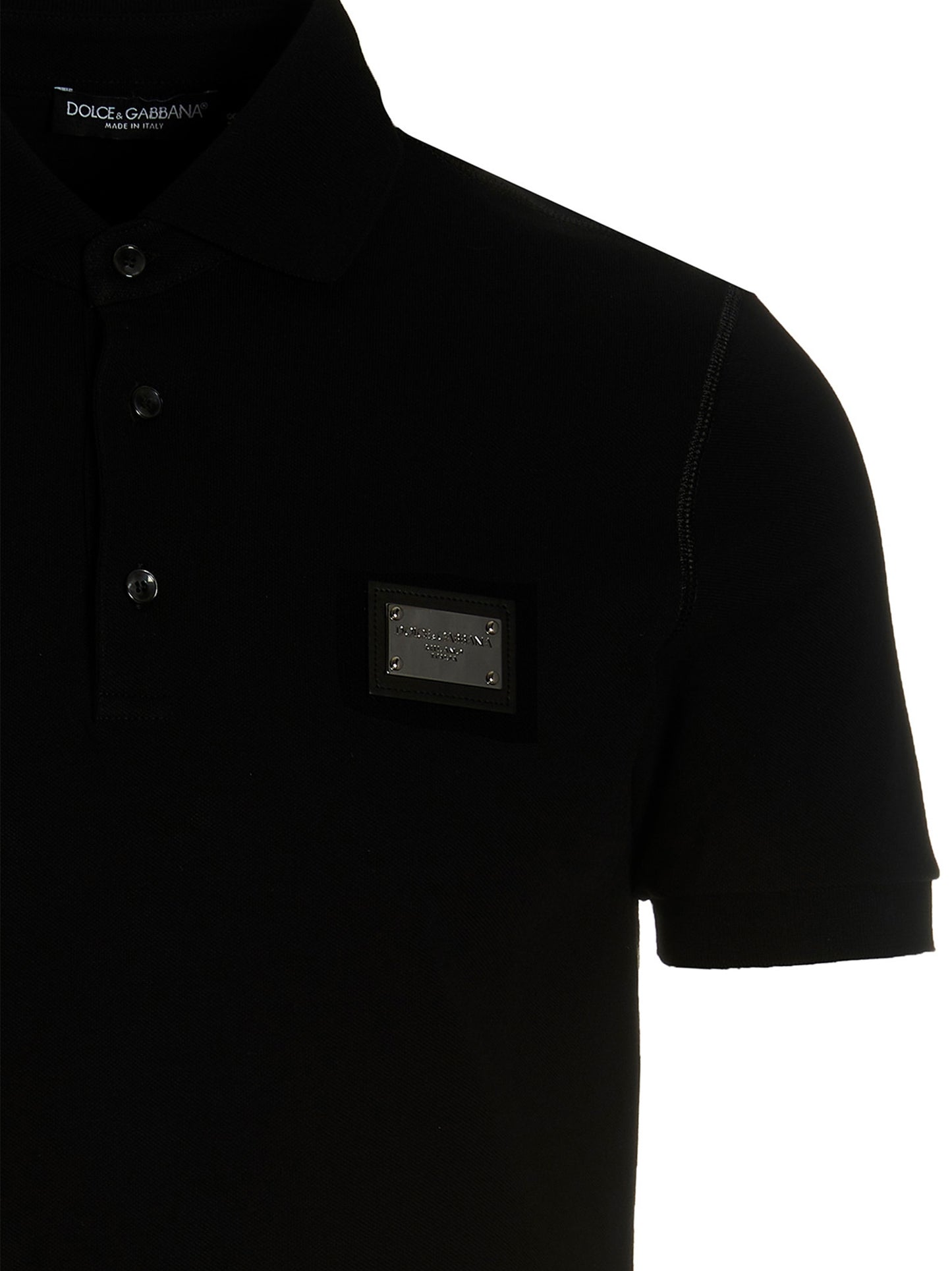 Black Cotton Polo Shirt