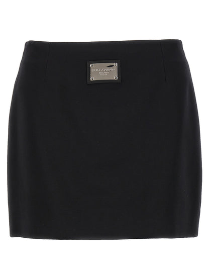 Black Viscose Long Skirt