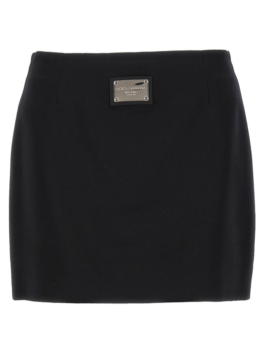 Black Viscose Long Skirt