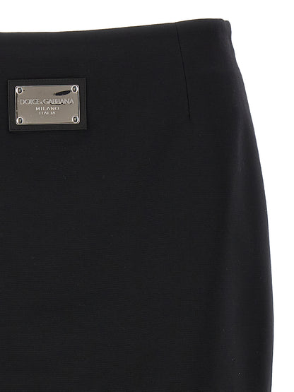Black Viscose Long Skirt