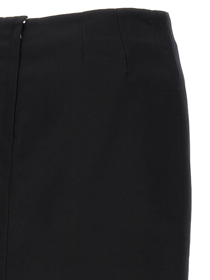 Black Viscose Long Skirt