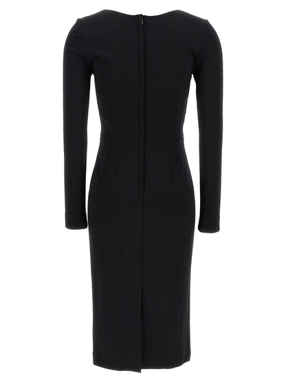 Black Viscose Midi Dress