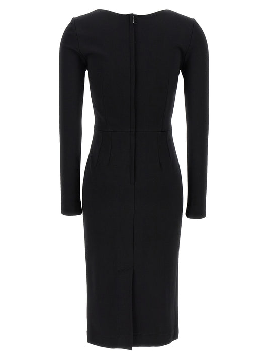 Black Viscose Midi Dress