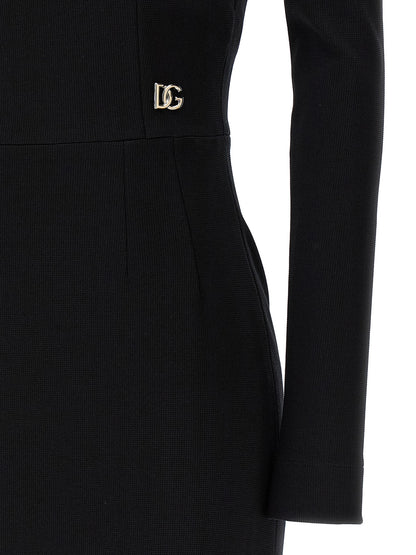 Black Viscose Midi Dress