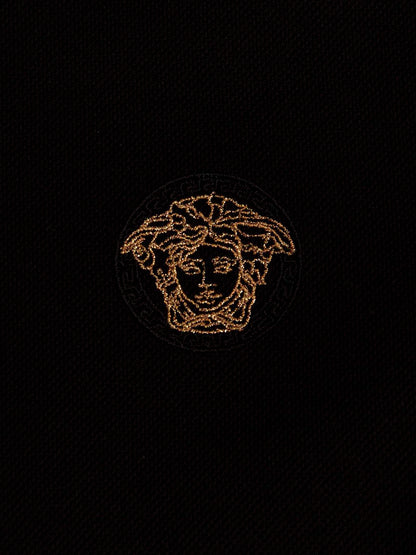 Black Cotton Polo Shirt