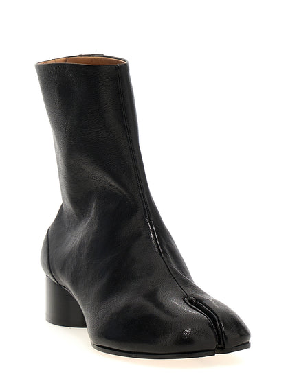 Black Lamb Leather Ankle Boots