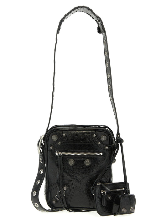 Black Lamb Leather Crossbody Bag
