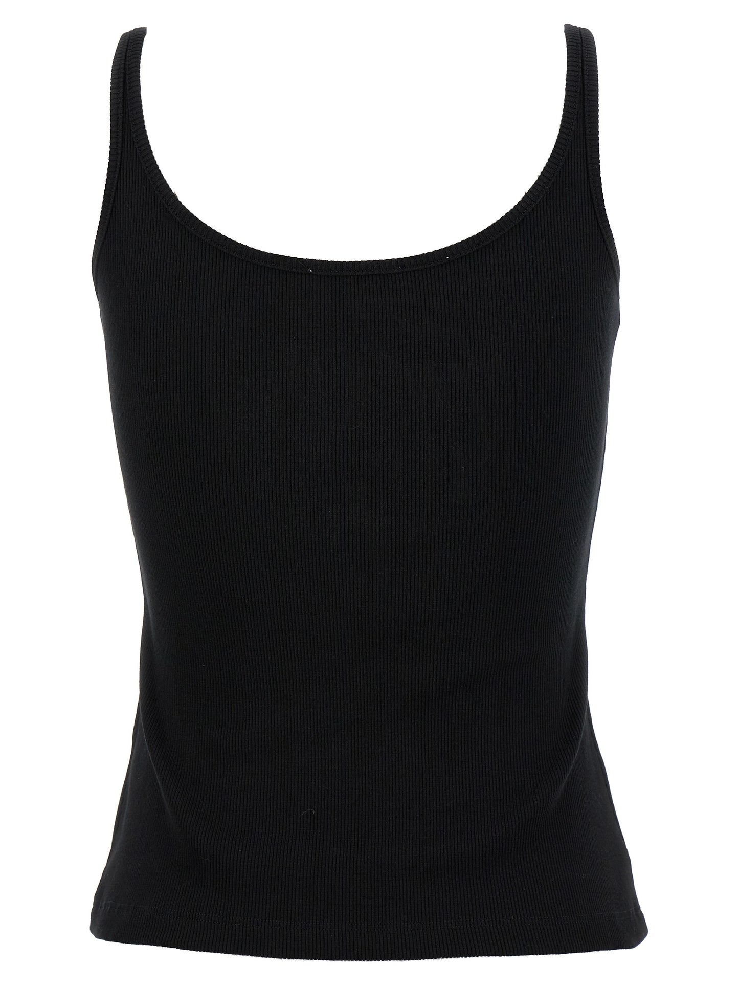 Black Cotton Sleeveles T-Shirt