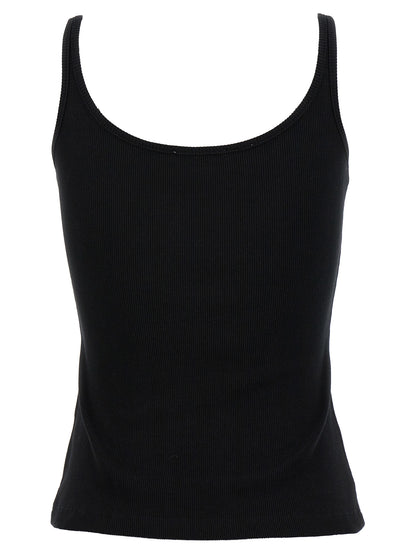 Black Cotton Sleeveles T-Shirt