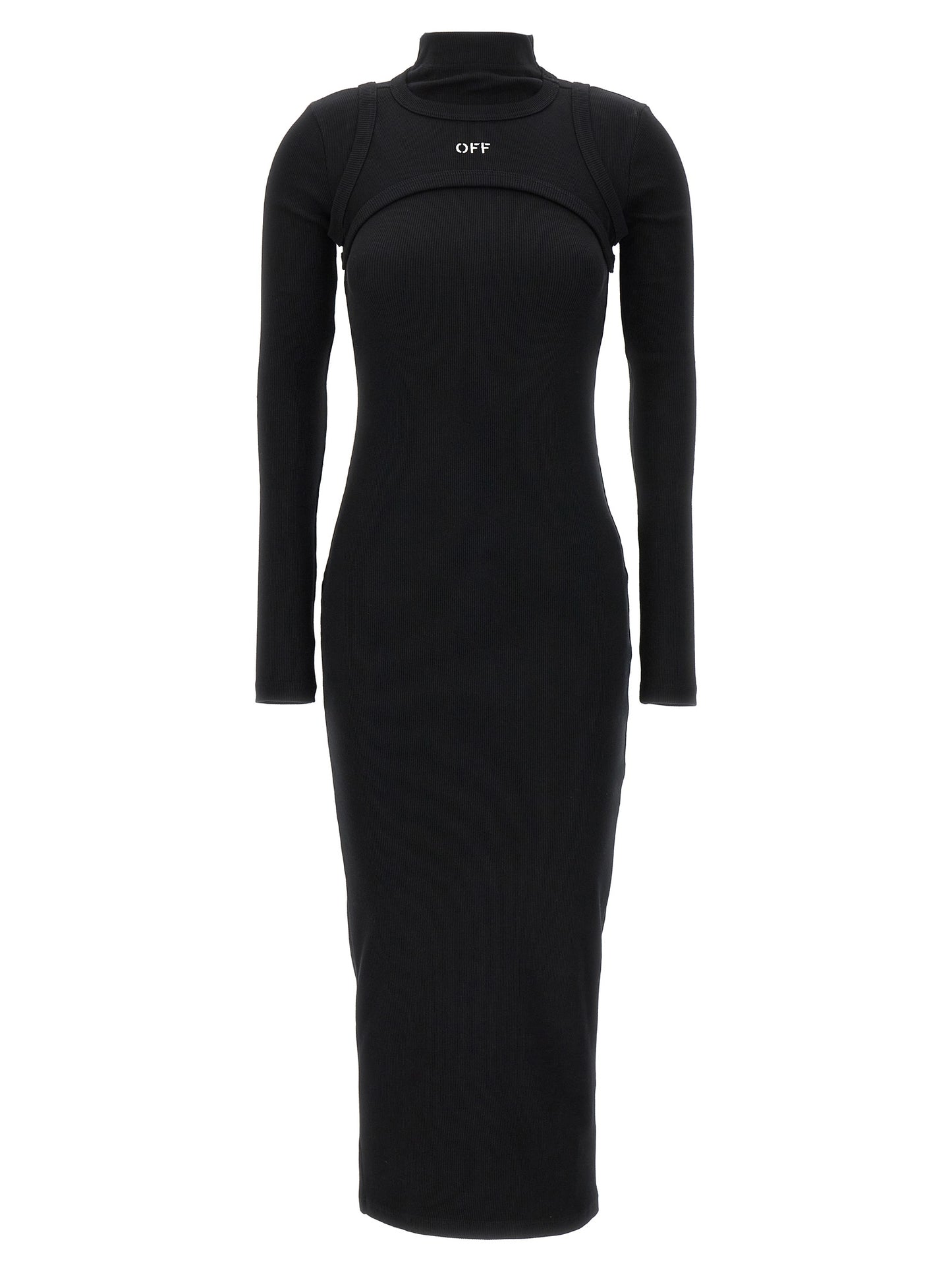 Black Cotton Midi Dress