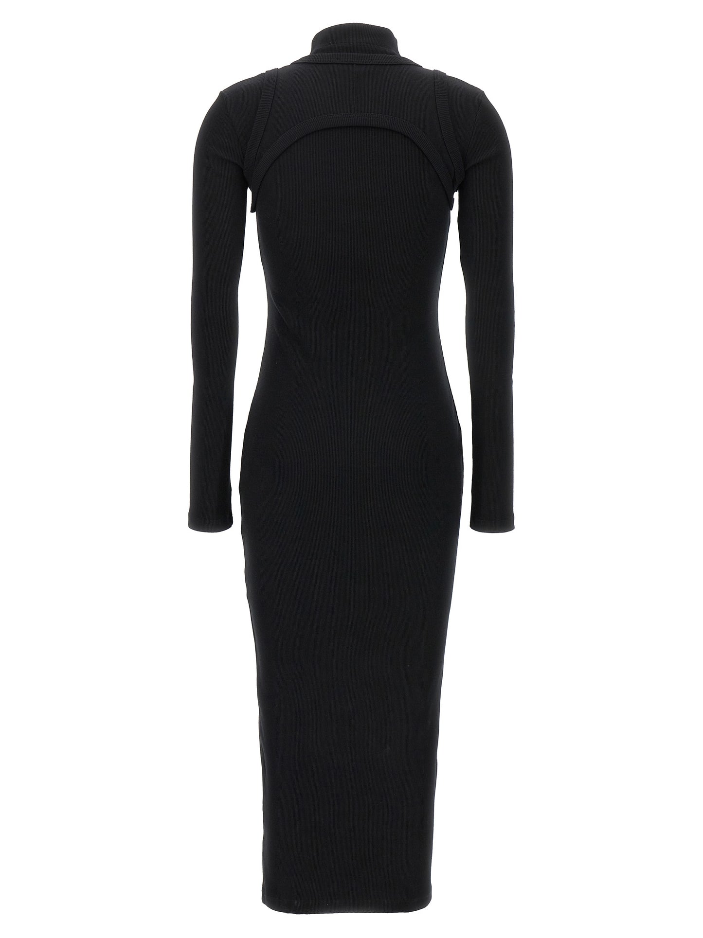 Black Cotton Midi Dress