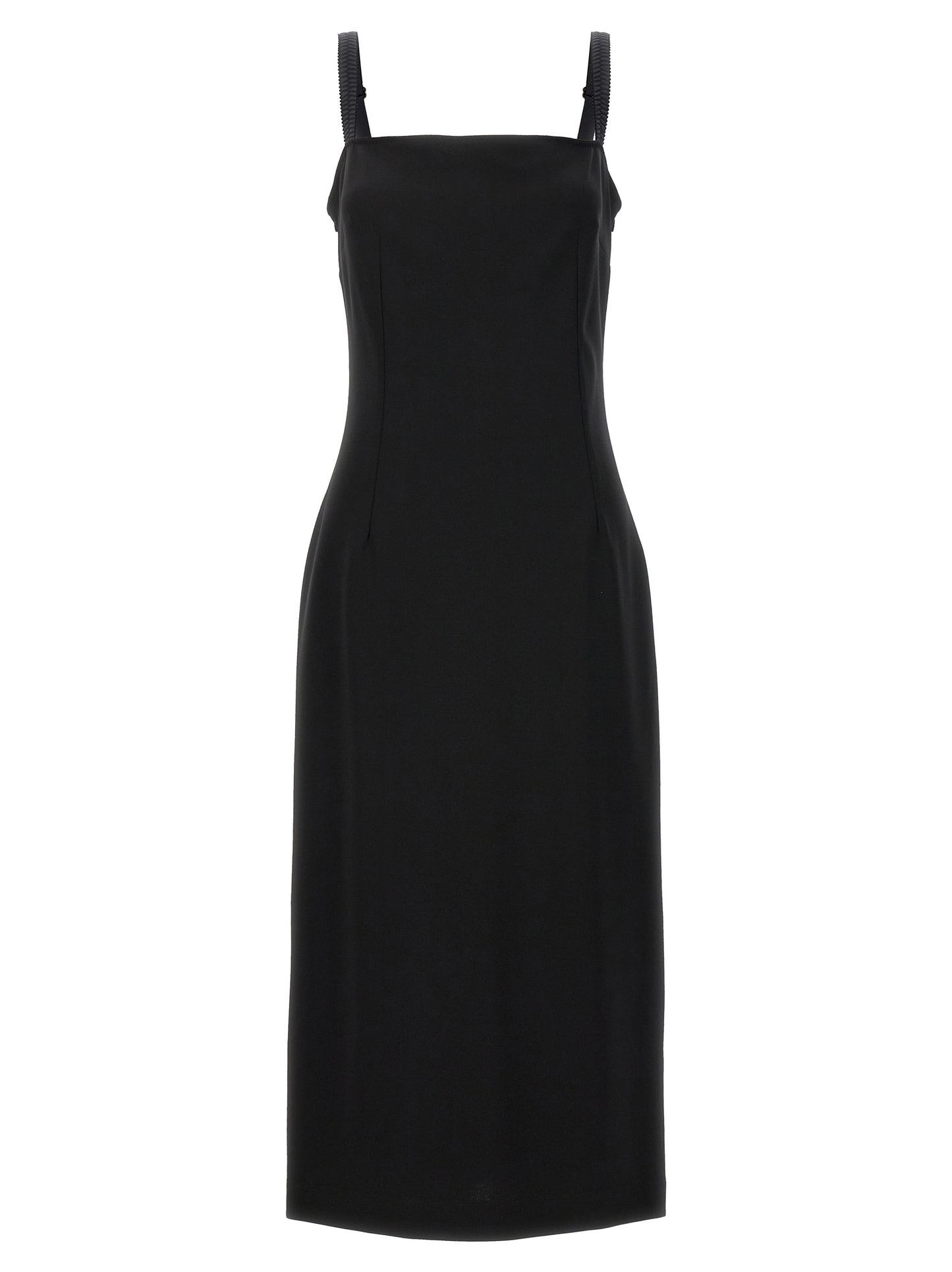 Black Viscose Midi Dress